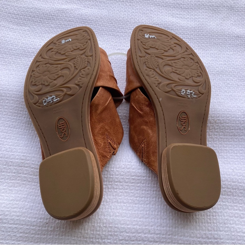 Sofft Tan Leather Slide Sandals SIZE:8 - Picture 7 of 11